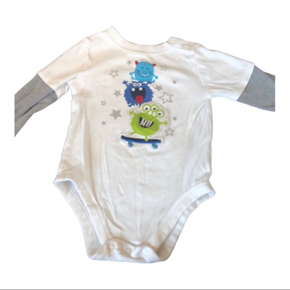 garanimals long sleeve onesie w/monsters - Picture 2 of 5